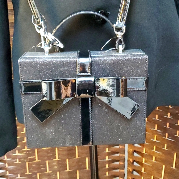 Kate Spade Crossbody Handbag Wrapping Party Gift Box Black Glitter - Picture 8 of 16